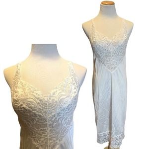 Vanity Fair Vintage‎ White Lace Slip Dress Small 36